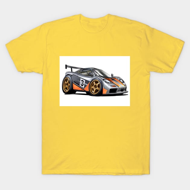 Mc-Laren F1 GTR Number 3 T-Shirt by Aiqkids Design